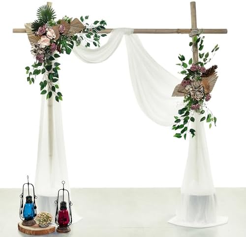 Pack of 1 Wedding Arch Drape Panel Fabric 30" x 40ft - Ivory - Image 2