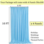 20ft x 10ft Baby Blue Backdrop Curtains for Parties, 4 Panels 5×10ft Soft Silky Polyester Photo Backdrop Drapes for Weddings Birthday Party Photography Baby Shower Home Decorations - Image 6