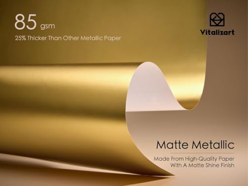 Vitalizart Matte Metallic Gold Wrapping Paper Set 30" Ribbons & Gift Tags - Image 6