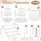 LemonRoad 19 Pcs Cupcake Stand Holder Dessert Table Display,White and White - Image 2