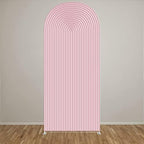 HUAYI Pink Ripples Pattern Arch Backdrop Cover for Birthday Party Wedding Baby Shower Decorations Chiara Backdrops Arched Wall Frame Stands Covers Props GP-456 3ft * 6ft - Image 2