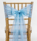 100 Pack Organza Light Blue Chair Sashes Sheer Chair Bows Ties for Wedding Party Birthday Banquet Baby Shower Restaurant Christmas Events Decoration by WENSINL