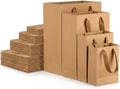 PerKoop 80 Pack Kraft Gift Bags with Handles 4 Sizes,Vertical,Brown by PerKoop