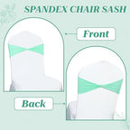 MDS Pack of 50 Spandex Chair Sashes Without Slider Buckles – Sea Green - Image 4