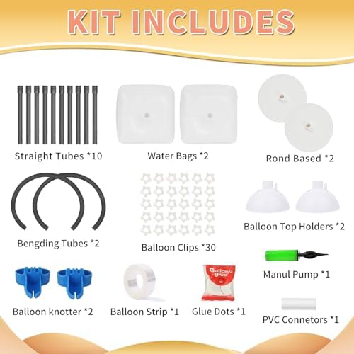 Bazen Balloon Arch Kits 8.2FT & 6FT Black Balloon Arch Stand With Base - Image 3
