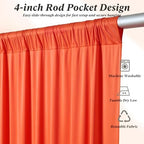 50 ft x 10 ft Wrinkle Free Orange Backdrop Curtain for Parties, 10 Panels 10ft Polyester Orange Photo Backdrop Drapes for Graduation Birthday Wedding Party Stage Curtains - Image 4