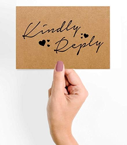 50 Blank RSVP Cards,RSVP Postcards No Envelopes Needed,Rustic Kraft Script Style Print Response Card,RSVP for Wedding,Baby Shower,Bridal Shower - Image 2