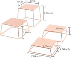 Dessert Table Risers Display Stands Food display Rose gold Metal Square Retail Pizza,Cupcake,Candy Stands Food Platter Tray,6x6 INCH,Set of 4 - Image 2