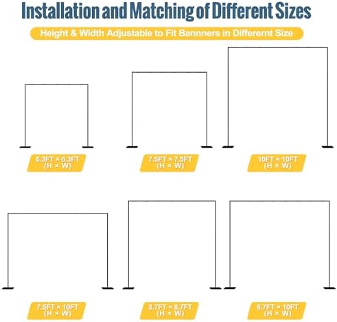 Wokceer 10x10FT Backdrop Stand Heavy Duty Pipe and Drape Kit Black - Image 2