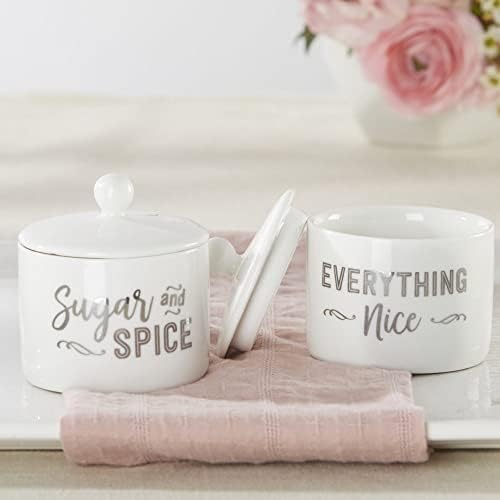 Kate Aspen Sugar, Spice and Everything Nice Ceramic Sugar Bowl - Set of 12 - Hostess Guest Gift, Party Souvenir Favor & Decorations for Baby Showers Party - Image 4