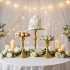 Gold 3Pcs Metal Round Vintage Cake Stand Set 8"10"12 Dessert Display - Image 5