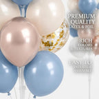 HIINS Balloon Column Kit Set of 2 with Dusty Pastel Blue Gold Balloon Base&Pole,Balloon Tower Backdrop Decoration for Wedding, Baby Shower, Birthday Party, Bridal Engagement - Image 5