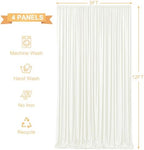 20ft x 12ft Ivory Backdrop Curtains Wrinkle Free Backdrop Curtain for Wedding Parties Ivory Fabric Backdrops Drapes Back Drop Cloth Bridal Shower Stage Curtains Wedding Decorations for Reception - Image 6