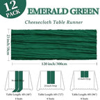 12 Pack 23 x 120 Inch Emerald Green Table Runner 10Ft Cheesecloth - Image 2