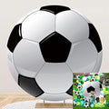 Soccer Round Backdrop Cover Sports Theme Football Photography Backdrop Kids Boy Man Birthday Party Decoration Circle Backdrop Cover Club Sports Game Photo Shoot Studio Props 6.5x6.5ft by OERJU