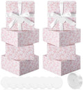 Faccito 8 Pack Pink Floral bridesmaid proposal Gift Boxes with Ribbon by Faccito