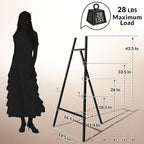 Black Metal Easel Stand for Sign,Heavy Duty Art Easel with Adjustable Chain,Tripod Structure,4-Level Height—Easels for Wedding Welcome Sign Holder,Baby Shower Poster,Birthday Party,Posters - Image 3