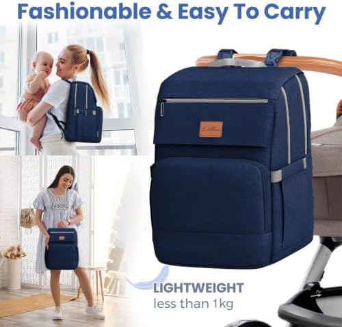 Pillani Baby Diaper Bag Backpack - Baby Bag for Girls & Boys, Large Waterproof Diaper Backpack - Baby Shower Gifts for Boys & Registry Must Haves - Travel Diaper Bags with Changing Pad - Newborn Stuff - Image 6