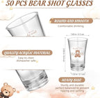 Funnymoom 50 Sets Teddy Bear Baby Shower Favors We Can Bearly Wait for Guests Souvenir Brown Bear Acrylic Clear Shot Glasses Thank You Tags with Twine Organza Bags for Birthday Supplies, Gender Reveal - Image 5