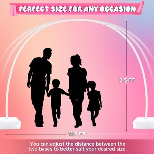 JOVIPOP Balloon Arch Stand, 11.5 FT Wide Adjustable Party Frame - Image 4