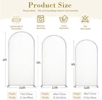 White and Pink Arch Cover 3 Set-6FT, 5FT, 4FT Arch Backdrop Cover Spandex Fitted 2-Color Fabric Stand Covers for Baby Shower Gilrs Birthday Party Ceremony Banquet Photo Background Decorations - Image 5