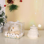 Ceramic Bee-Happy Honey Pot with Dipper，Honey Jar Serving Set with Exquisiting Package for Wedding Favor,Bridal Shower Favor, Baby Shower Favor，Party Favor (6, Scrolling) - Image 3