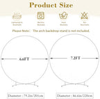 7.2 FT White Round Backdrop Cover with Lights String for Circle Arch Stand Circle Backdrop Cover with LED Fairy Lights for Wedding Arch Baby Shower Birthday Party Photo Shoot Photography Background - Image 6