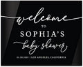 Andaz Press 16"x20" Black Acrylic Personalized Baby Shower Welcome Sign, Gender Neutral Large Custom Sign for Easel Stand, Classic Baby Shower Decorations by AndazPress
