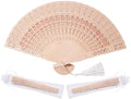 Sepwedd 50 Sets Wooden Hand Fan Baby Shower Party Favors with Organza Bags and Tassels Wooden Folding Fan （Sunflower Pattern） by SEPWEDD