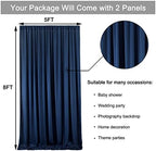 10 ft x 8 ft Wrinkle Free Navy Blue Backdrop Curtain for Parties,Polyester Photo Backdrop Drapes, Thick Background 2 Panels 5ft x 8ft for Baby Shower Wedding Birthday Party Backdrop Stand - Image 5