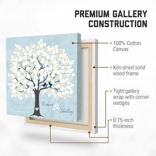 MuralMax Personalized Wedding Signing Tree Canvas Guest Book Wall Art - Image 6