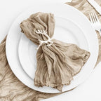 60 Pack Sand Cheesecloth Napkins 21x21 Inches Sand Cloth Napkins Set of 60 Washable Dinner Table Napkins for Wedding Rustic Boho Cotton Gauze Party Bridal Baby Shower Family Gathering Table Decor - Image 6