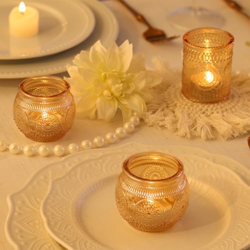DARJEN Gold Votive Candle Holders Set of 36 - Glass Candle Holder Bulk for Table Centerpiece, Tea Lights Candle Holders for Home, Party & Wedding Shower Decorations - Image 3