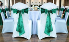 MDS® Pack of 25 Satin Chair Sashes for Wedding & Events – Emerald Green - Image 2