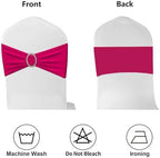 Hot Pink Chair Sashes 50 Pack, Spandex Chairs Bands for Birthday Wedding Party Decor, Hot Pink Chair Bows Sashes - Image 4