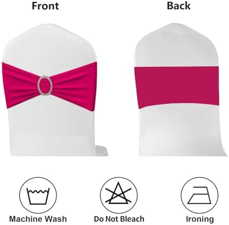 Hot Pink Chair Sashes 50 Pack, Spandex Chairs Bands for Birthday Wedding Party Decor, Hot Pink Chair Bows Sashes - Image 4