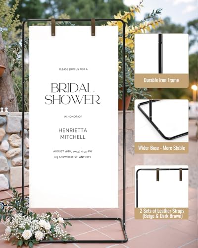 Wedding Welcome Sign Stand, Black Sign Holder, Includes Design Bundle - Image 4