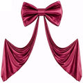 Giant Burgundy Bow for Backdrop 80x24 Inches Large Satin Ribbon Bow Wall Decor for Wedding Birthday Baby Shower Party Photo Booth, Washable Reusable Big Bow for Nursery Bedroom Door Hanging Decoration by Gogoparti