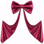 Giant Burgundy Bow for Backdrop 80x24 Inches Large Satin Ribbon Bow Wall Decor for Wedding Birthday Baby Shower Party Photo Booth, Washable Reusable Big Bow for Nursery Bedroom Door Hanging Decoration by Gogoparti