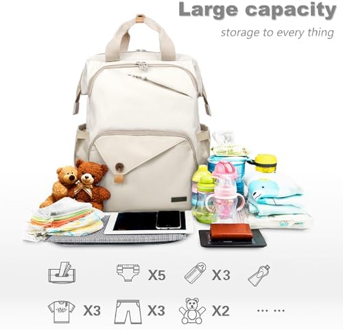 Hap Tim Baby Diaper Bag for Boys Girls, Large Backpack Diaper Bags with Double Compartments, Baby Registry Search Shower Gifts Stuff Newborn Must Haves（7340-KK） - Image 2