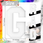 Grad Charcuterie Letters Fillable for Graduation Party Decorations, 13.7 Inch White Grad Cardboard Letters Charcuterie Boards Paper Mache Letter Trays for Grad Table Centerpieces Party Supplies - Image 2