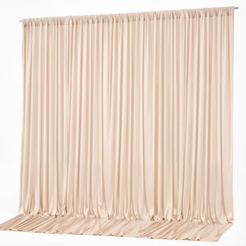 40x10ft Light Apricot Backdrop Curtain Panels for Parties - Wrinkle Free Polyester Photo Curtain Backdrop Wedding Back Drop Fabric Drapes for Party Decorations Background for Photography by WishCare