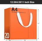 EUSOAR Large Gift Bags, 20pcs 12.5"x4.5"x11" Orange Kraft Paper Shopping Gift Wrapping Bags, Reusable Merchandise Retail Bag for Small Business Grocery Boutique Wedding Bridal Party Favor - Image 2