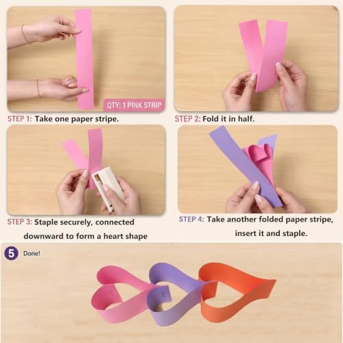 600 Paper Chain Strips 12 Colors Party Garland Kit with Star Garland - Image 6