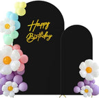 HAINARverS Set of 2 Stretchy Arch Backdrop Covers with Sign,Black, 6/7.2FT by HAINARverS