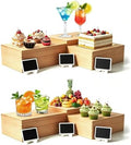 6 Pack Buffet Risers and Stands, Dessert Table Display Set with Mini Signs by BOYMCOWBOYHOMEDECOR