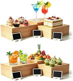 6 Pack Buffet Risers and Stands, Dessert Table Display Set with Mini Signs by BOYMCOWBOYHOMEDECOR