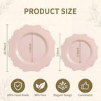 COLOSUS 60 PCS Pink Disposable Plastic Plates, Fancy Beaded Party Plates. - Image 3