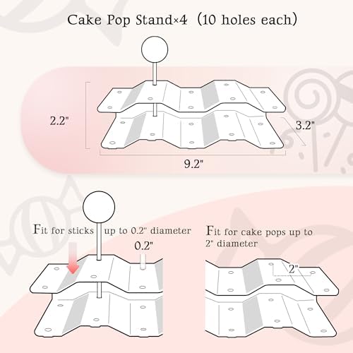 NWK Pack of 11 Cake Stand Set of Cupcake Stand, Tray & Cake Pop Stands - Image 4