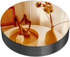 VASUHOME 8" Gold Mirror Centerpieces for Tables, Round Mirror Plates Set for Candle, Wedding, Party Decorations, Circle Mirror Trays with Smooth Edge and Cushioned Feet, 2mm Thick by VASUHOME